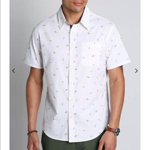 NWT [Jachs New York] 🏄‍♂️ White Surfer Print Short Sleeve - L